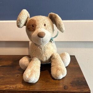 Carter's Just One Year Prestige Puppy Dog Plush Baby Lovey Blue Bow rattle